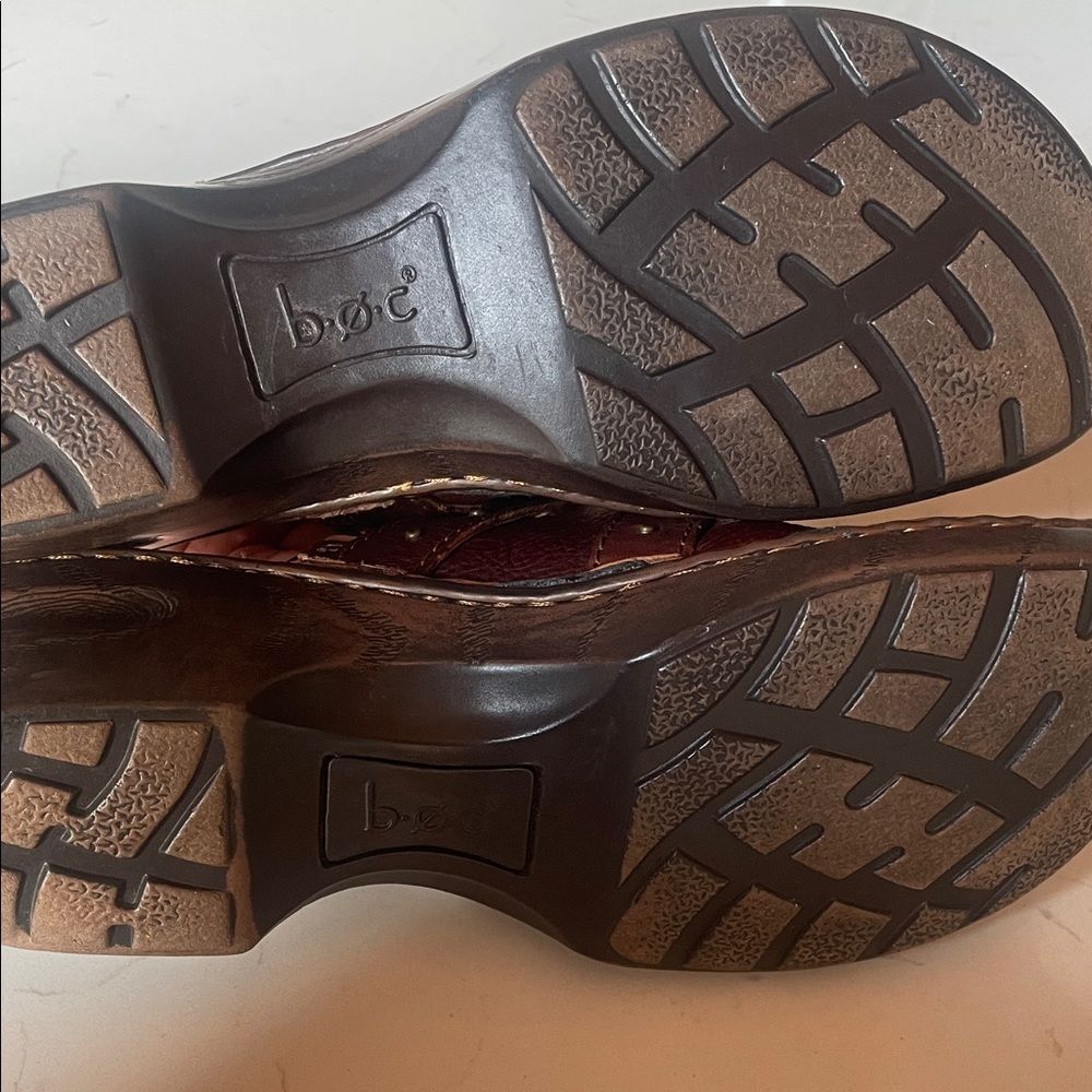 b.o.c. BORN Women's Rich Brown Real Leather Clogs Sz 10 Boho Slides Comfort - Picture 8 of 8